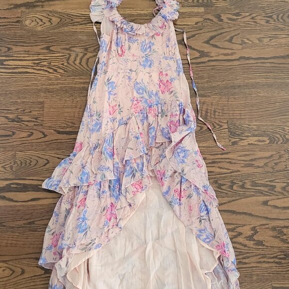 LoveShackFancy Winslow Floral Whispering Lilac Ruffle Dress Size 10 - Picture 6 of 9